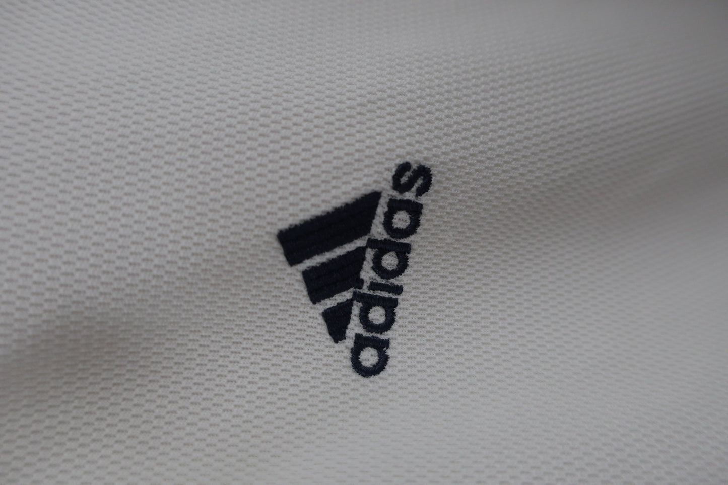 adidas(アディダス) ポロシャツ 白ネイビー メンズ L B