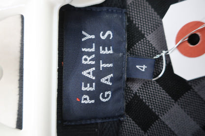 PEARLY GATES(パーリーゲイツ) ポロシャツ 黒チェック メンズ 4 053-0260695 B