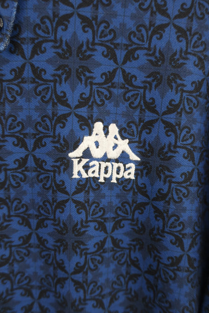 Kappa(カッパ) ポロシャツ ネイビー黒総柄 メンズ L B
