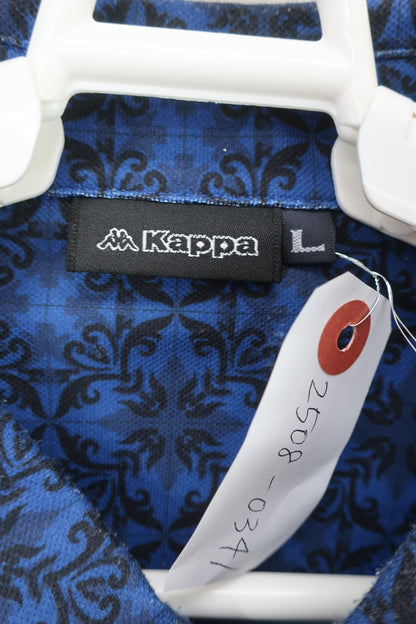 Kappa(カッパ) ポロシャツ ネイビー黒総柄 メンズ L B