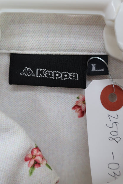 Kappa(カッパ) ポロシャツ 白花柄 メンズ L B