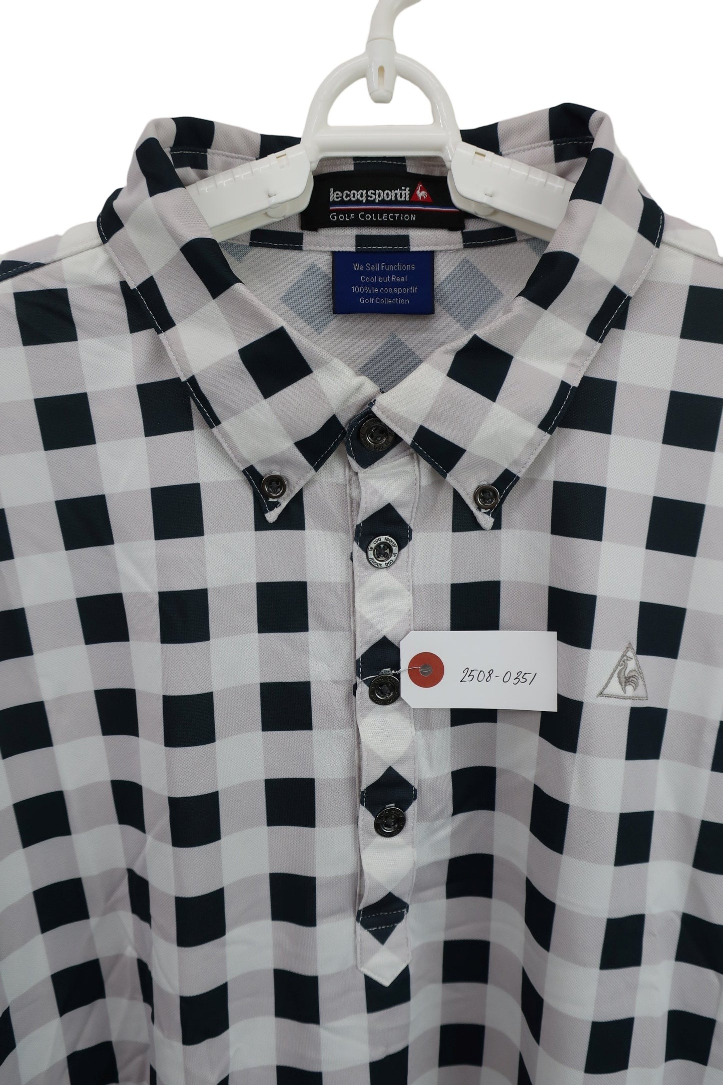 le coq sportif(ルコックスポルティフ) ポロシャツ 白黒チェック メンズ LL A