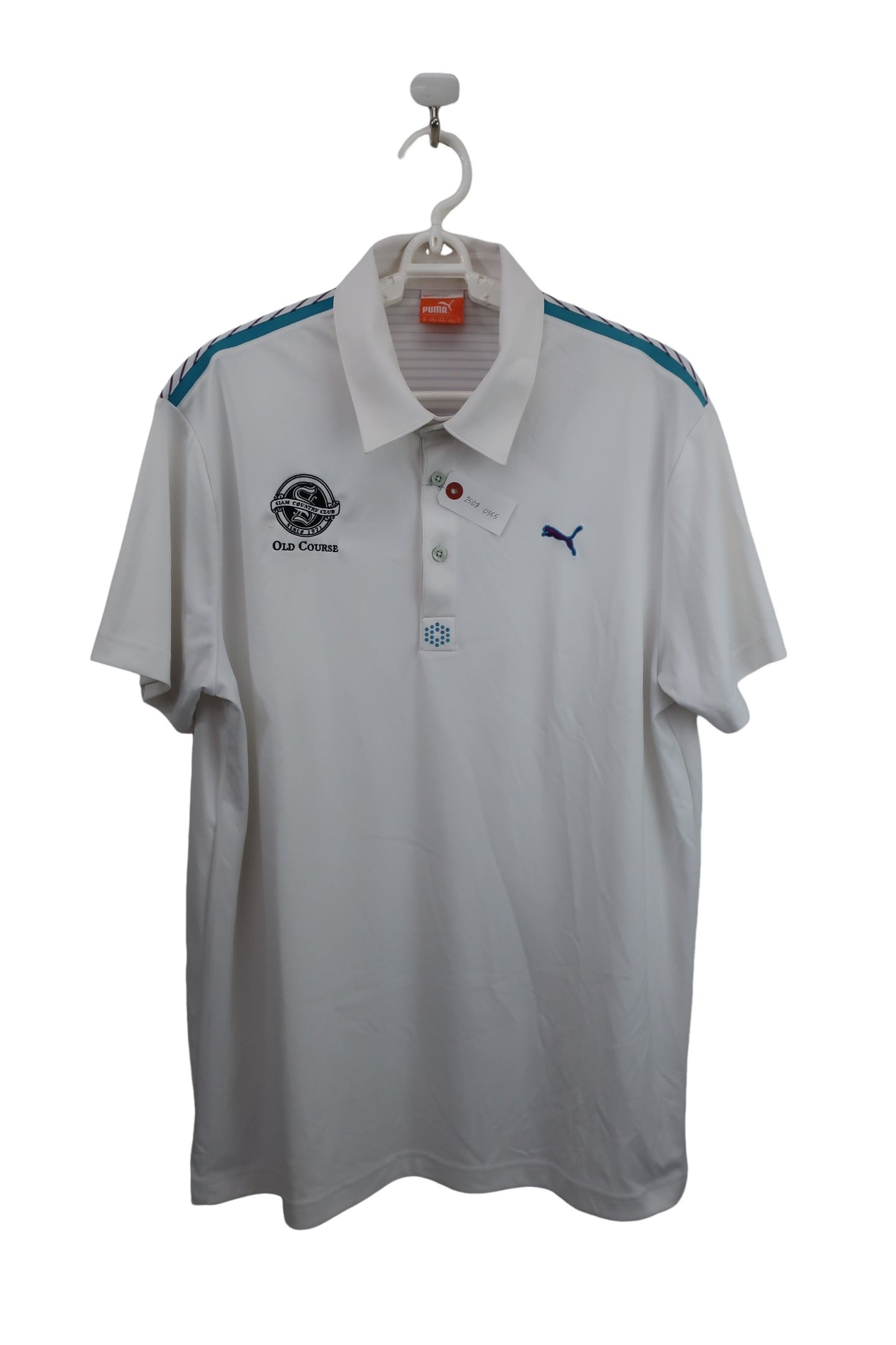 PUMA GOLF(プーマゴルフ) ポロシャツ 白水色 メンズ US M B