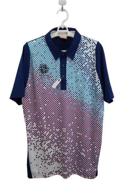 PUMA GOLF(プーマゴルフ) ポロシャツ 青系チェック柄 メンズ US M A