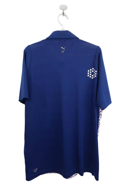 PUMA GOLF(プーマゴルフ) ポロシャツ 青系チェック柄 メンズ US M A