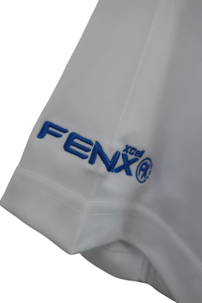 FENIX ポロシャツ 白青総柄 メンズ M B