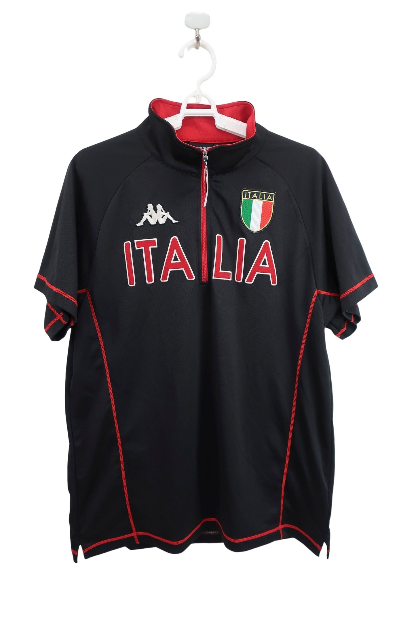 Kappa(カッパ) ハーフジップシャツ 黒赤 メンズ LL A