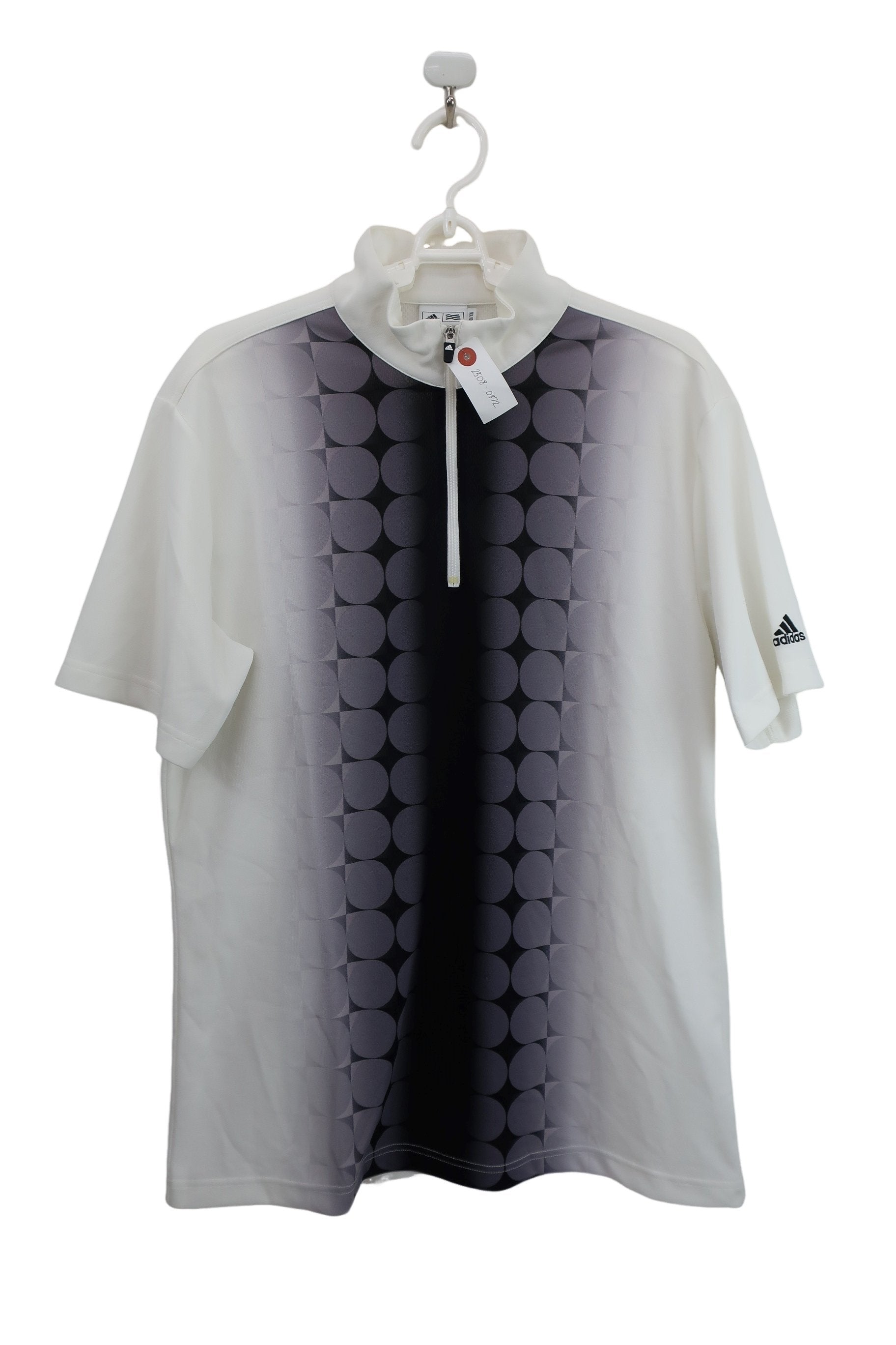 adidas(アディダス) ハーフジップシャツ 白グレー メンズ O/XG B