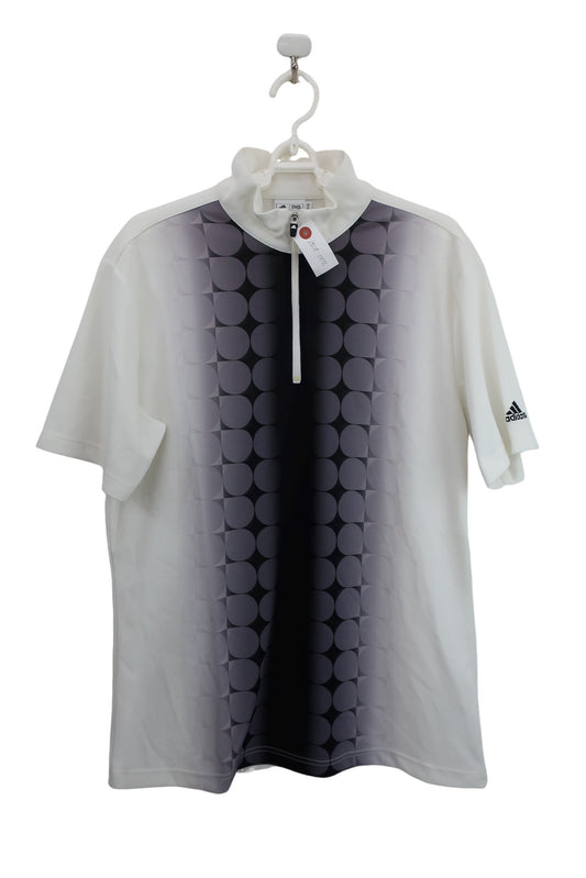 adidas(アディダス) ハーフジップシャツ 白グレー メンズ O/XG B
