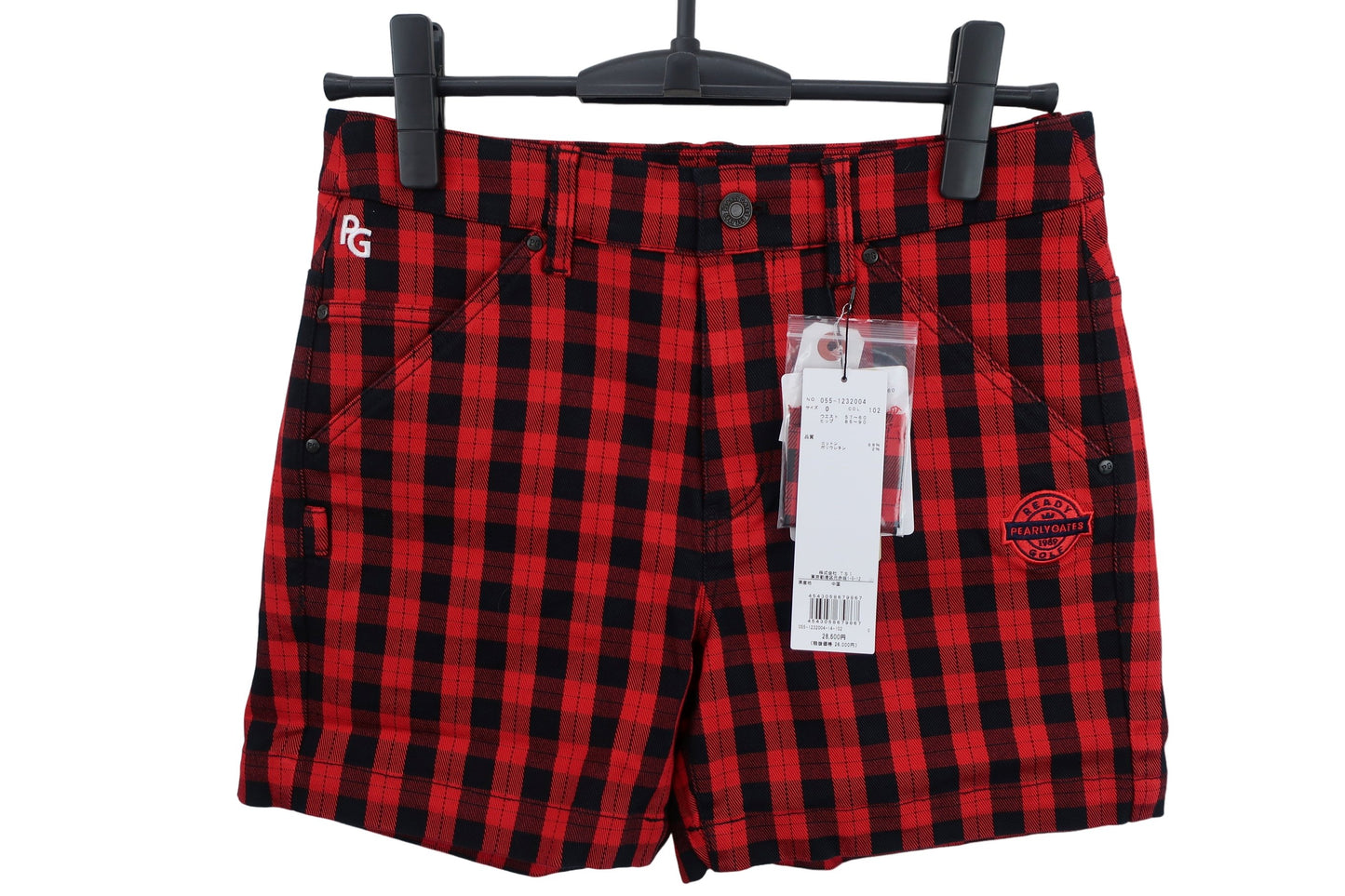 PEARLY GATES(パーリーゲイツ) ショートパンツ 赤黒チェック レディース 0 055-1232004 N