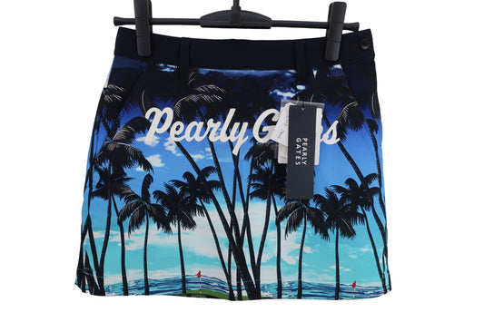 PEARLY GATES(パーリーゲイツ) スカート 青系ヤシの木 サンセット柄 レディース 0 055-1234612 N