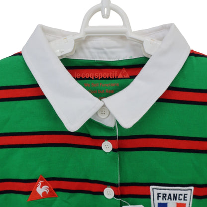 le coq sportif(ルコックスポルティフ) ポロシャツ 緑赤ボーダー レディース LL A