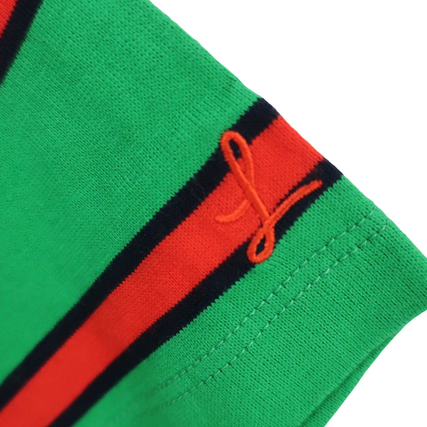le coq sportif(ルコックスポルティフ) ポロシャツ 緑赤ボーダー レディース LL A