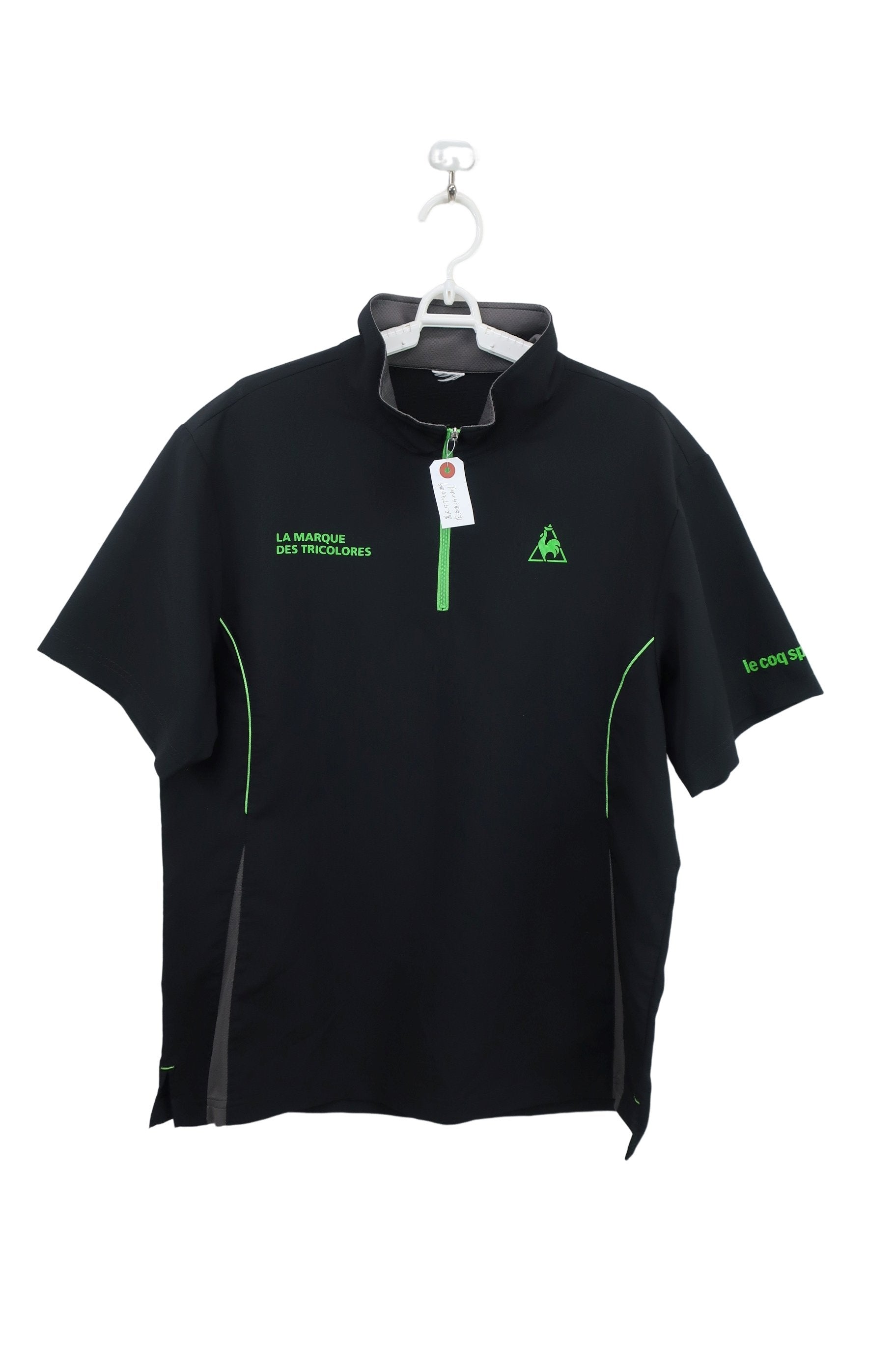 le coq sportif(ルコックスポルティフ) ハーフジップシャツ 黒黄緑 メンズ XO B