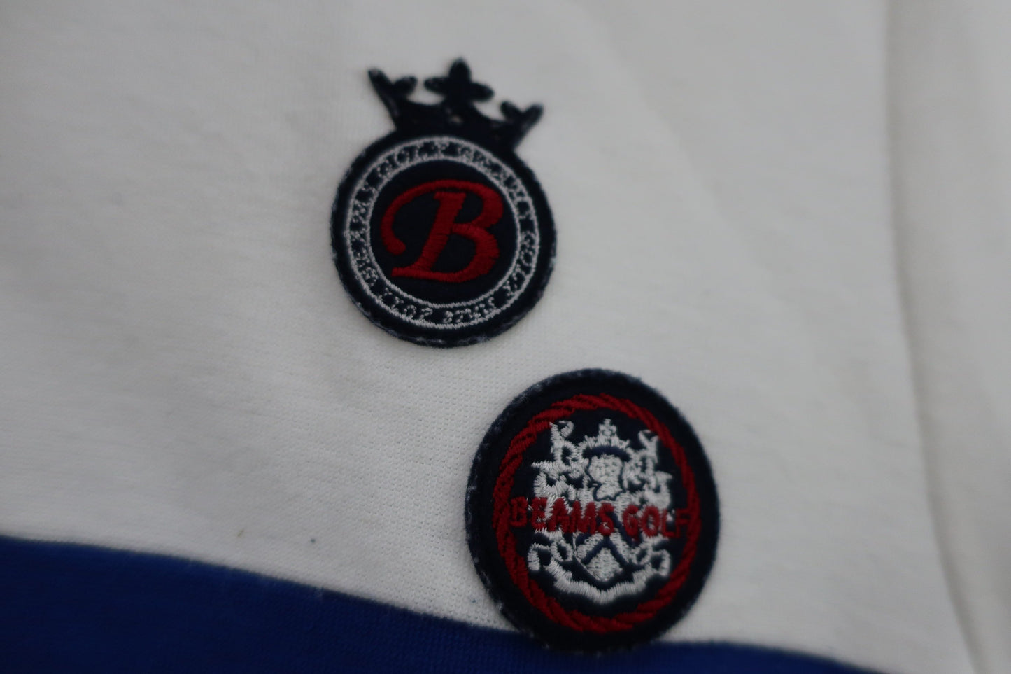 BEAMS GOLF(ビームスゴルフ) ポロシャツ 白青ネイビー レディース M B