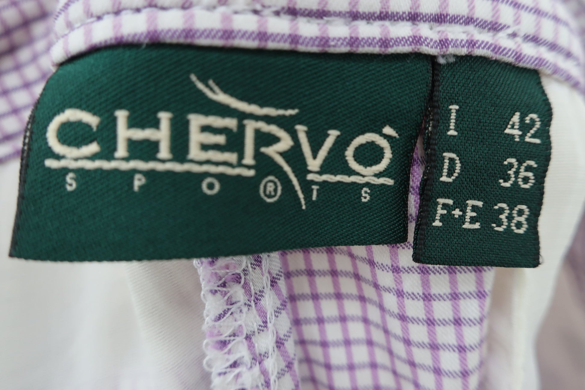 CHERVO(シェルボ) パンツ 白紫チェック レディース I42 D36 F+E38 A