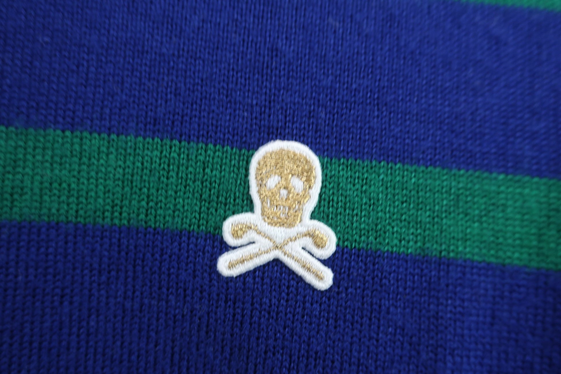 MARK&LONA(マークアンドロナ) セーター 青緑ボーダー白 レディース フリーサイズ A