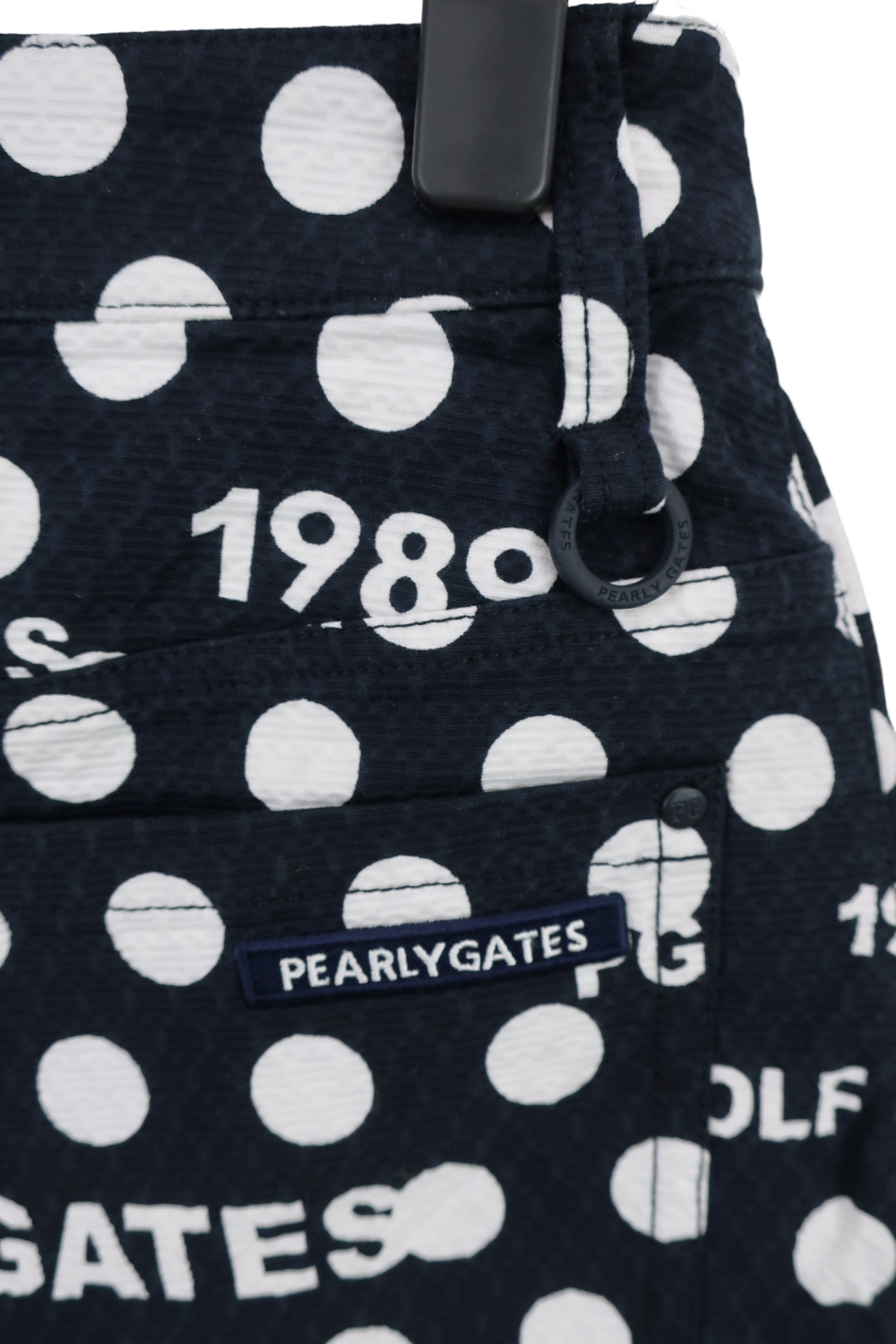 PEARLY GATES(パーリーゲイツ) スカート ネイビーロゴ白ドット柄 レディース 0 055-2234120 N