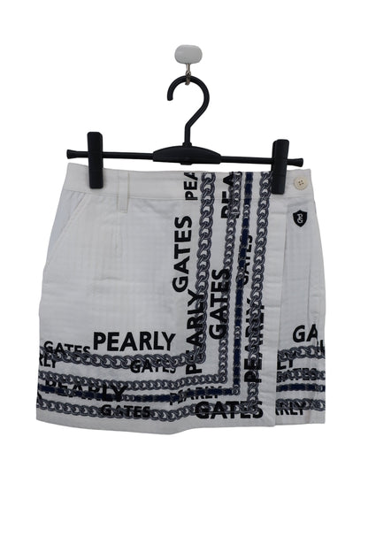 PEARLY GATES(パーリーゲイツ) スカート 白 チェーンプリント レディース 0 055-2234010 N