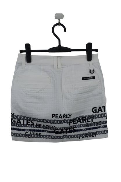 PEARLY GATES(パーリーゲイツ) スカート 白 チェーンプリント レディース 0 055-2234010 N