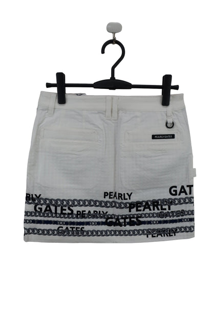 PEARLY GATES(パーリーゲイツ) スカート 白 チェーンプリント レディース 1 055-2234010 N