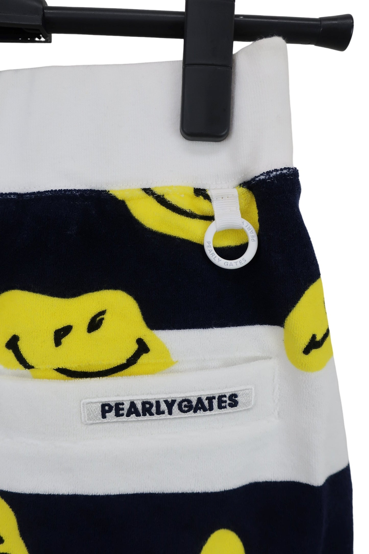 PEARLY GATES(パーリーゲイツ) ショートパイル ストレッチ スカート 白ネイビーボーダー ニコちゃん レディース 0 055-2234618 N