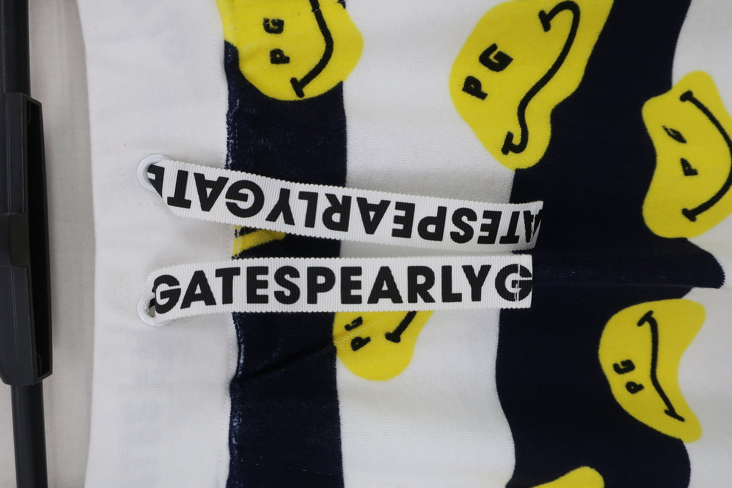 PEARLY GATES(パーリーゲイツ) ショートパイル ストレッチ スカート 白ネイビーボーダー ニコちゃん レディース 0 055-2234618 N