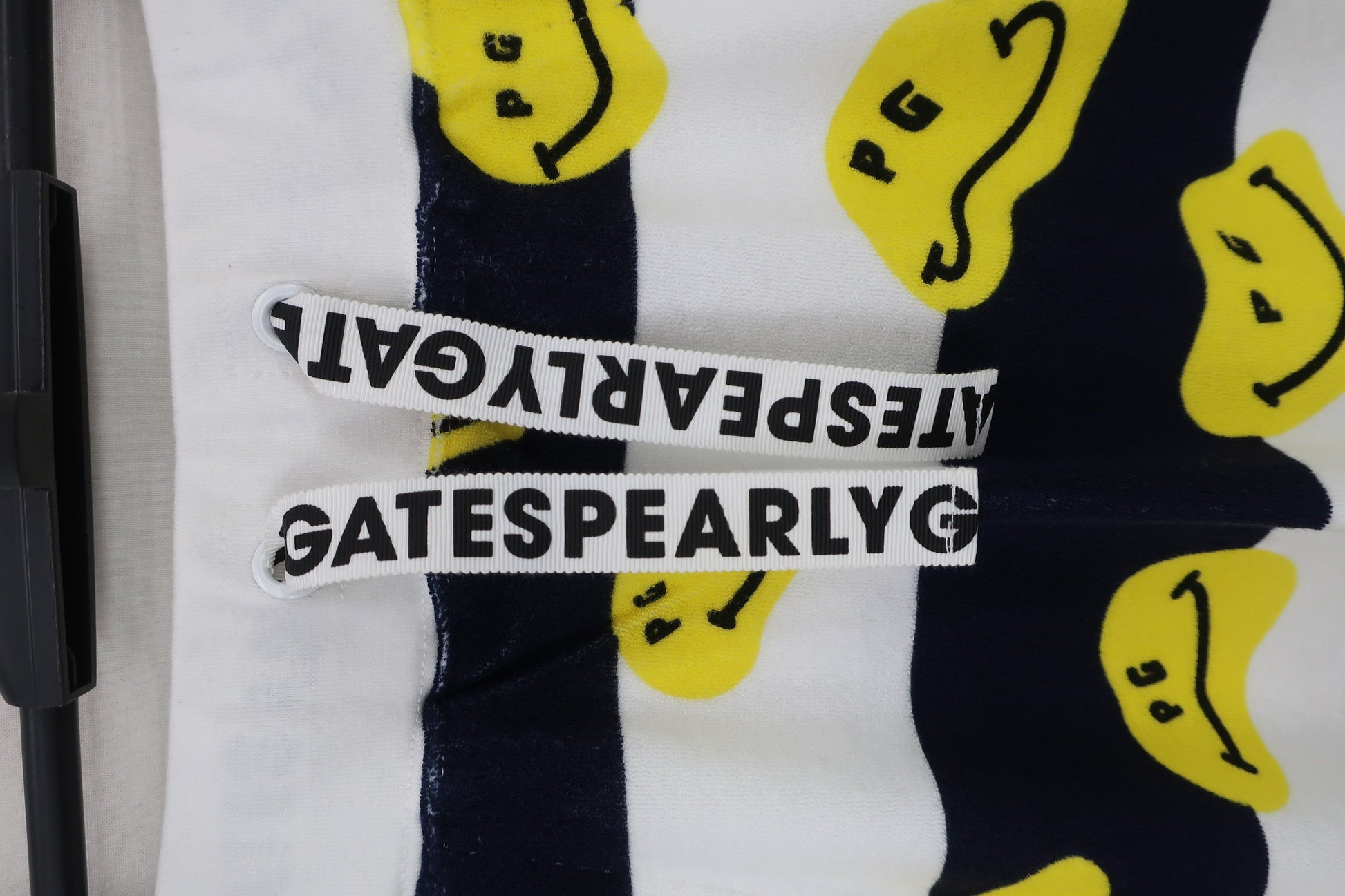 PEARLY GATES(パーリーゲイツ) ショートパイル ストレッチ スカート 白ネイビーボーダー ニコちゃん レディース 0 055-2234618 N