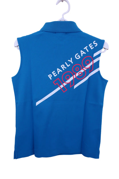 PEARLY GATES(パーリーゲイツ) ポロシャツ 青 レディース 0 055-2160404 N