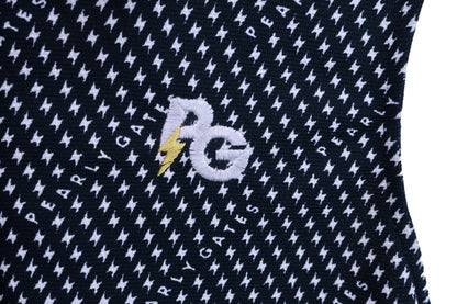 PEARLY GATES(パーリーゲイツ) ノースリーブポロシャツ 黒白イナズマ柄 レディース 0 055-2260624 N