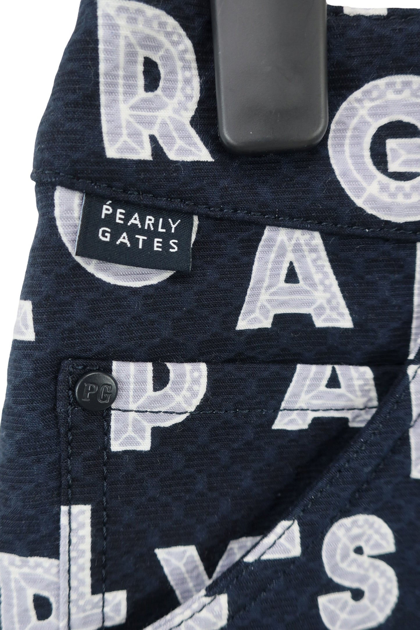 PEARLY GATES(パーリーゲイツ) ストレッチスカート ネイビー アートピケ ダイヤカットロゴプリント レディース 0 055-1234900 N