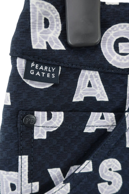 PEARLY GATES(パーリーゲイツ) ストレッチスカート ネイビー アートピケ ダイヤカットロゴプリント レディース 0 055-1234900 N