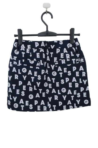PEARLY GATES(パーリーゲイツ) ストレッチスカート ネイビー アートピケ ダイヤカットロゴプリント レディース 0 055-1234900 N