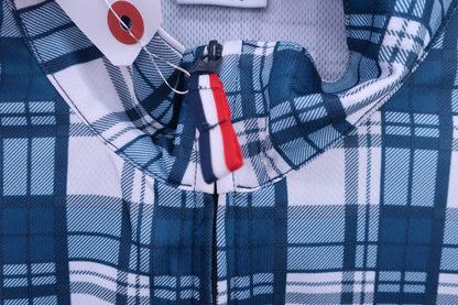 FILA GOLF(フィラゴルフ) ハーフジップシャツ 青チェック メンズ L A