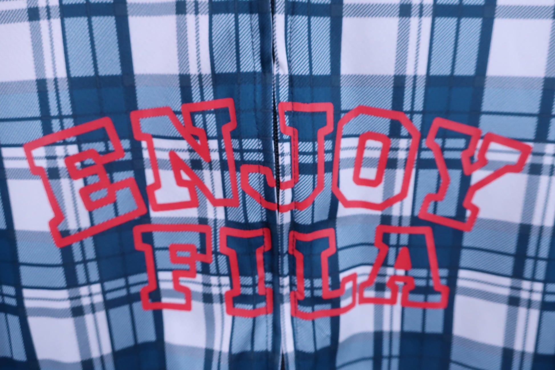 FILA GOLF(フィラゴルフ) ハーフジップシャツ 青チェック メンズ L A