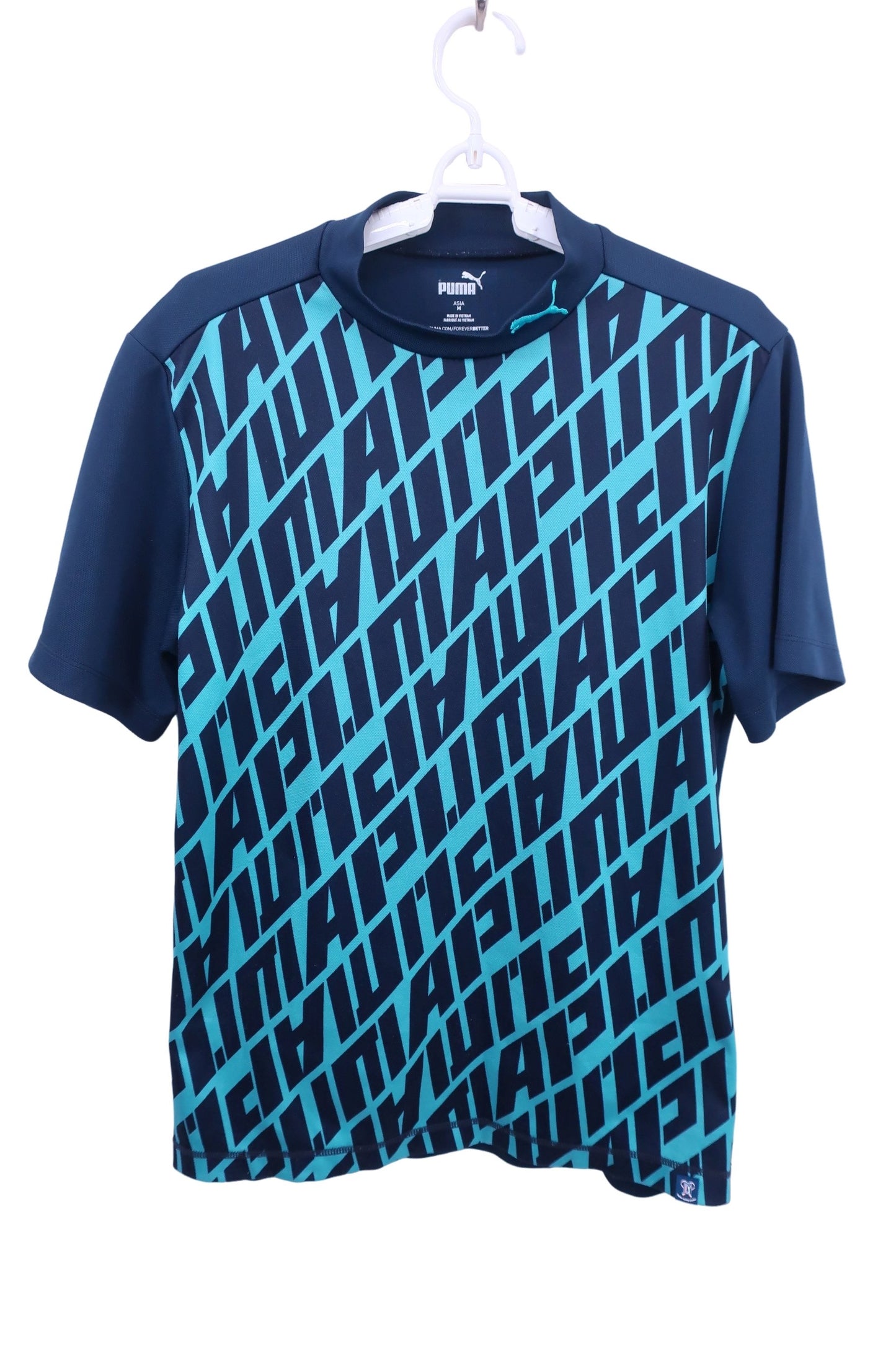 PUMA GOLF(プーマゴルフ) 半袖モックネックシャツ 青ネイビー メンズ M A