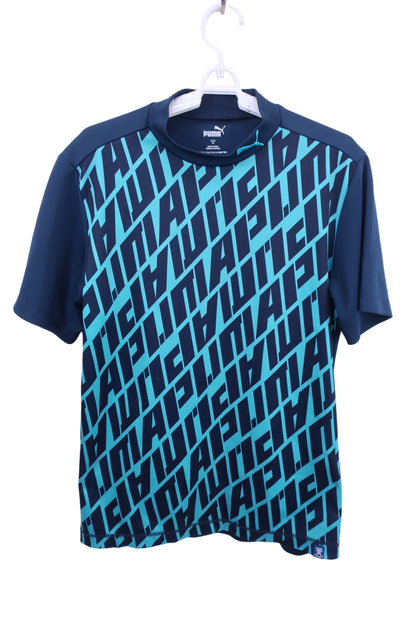 PUMA GOLF(プーマゴルフ) 半袖モックネックシャツ 青ネイビー メンズ M A