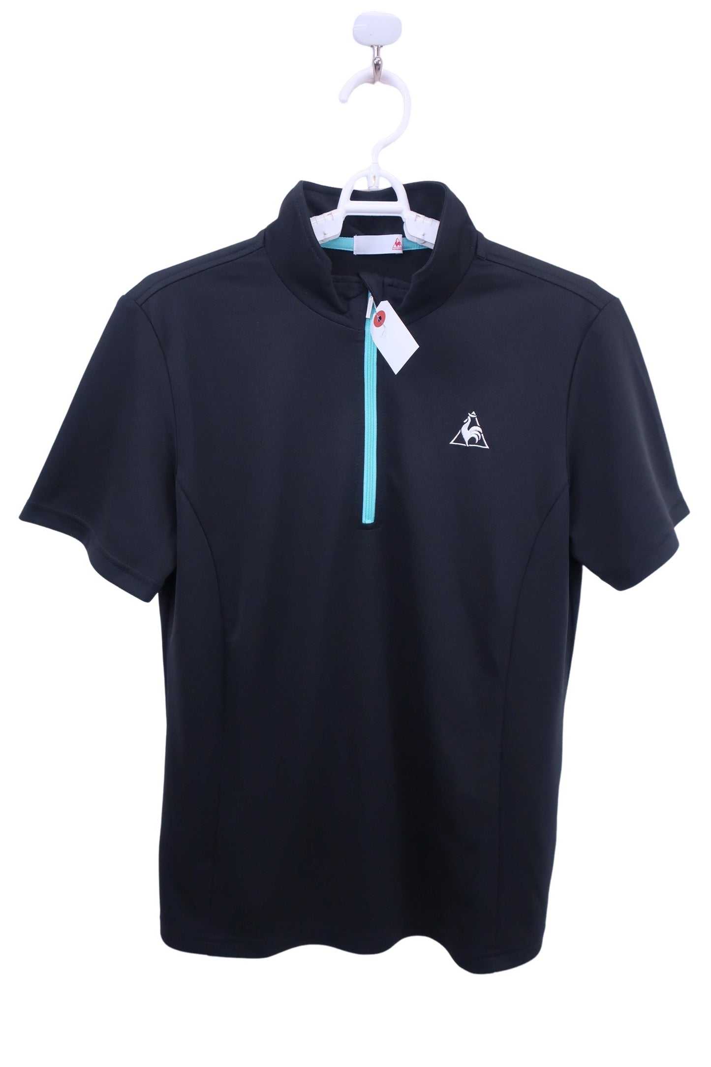 le coq sportif(ルコックスポルティフ) 半袖ハーフジップシャツ 黒水色 メンズ O A