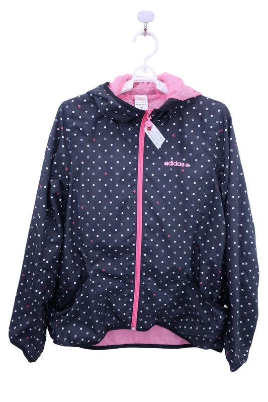 adidas(アディダス) ナイロンウィンドブレーカー 黒白水玉 レディース L C
