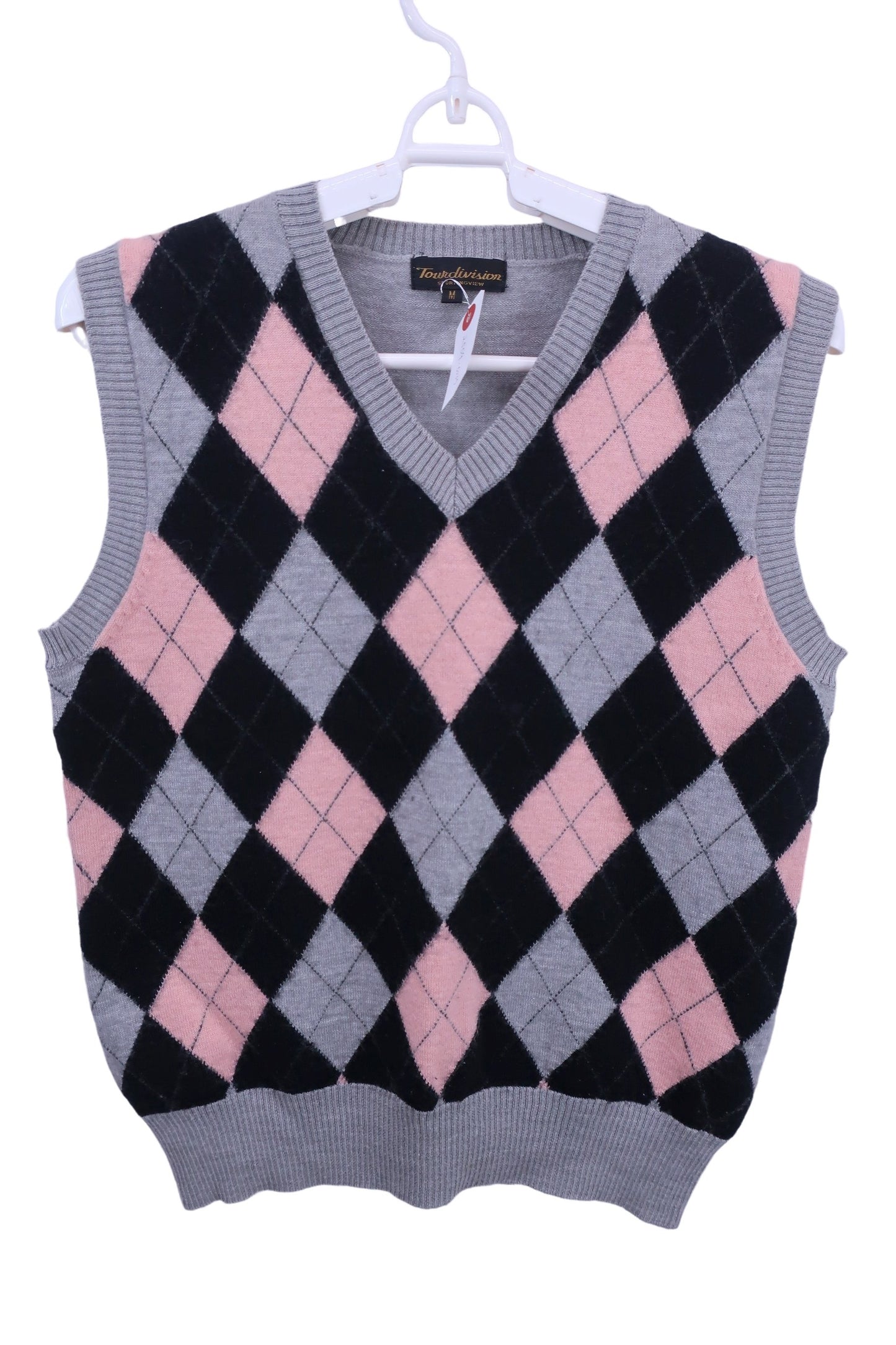 Tour Division ニットベスト グレーアーガイル柄 レディース M B