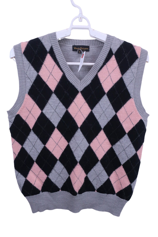 Tour Division ニットベスト グレーアーガイル柄 レディース M B