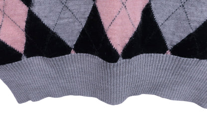 Tour Division ニットベスト グレーアーガイル柄 レディース M B