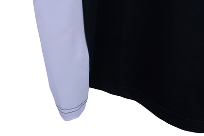 marie claire sport(マリ・クレール・スポーツ) 半袖モックネックシャツ 黒白 レディース L A