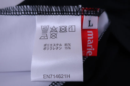marie claire sport(マリ・クレール・スポーツ) 半袖モックネックシャツ 黒白 レディース L A
