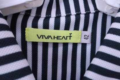 VIVA HEART(ビバハート) ポロシャツ 白黒ストライプ レディース 42 A