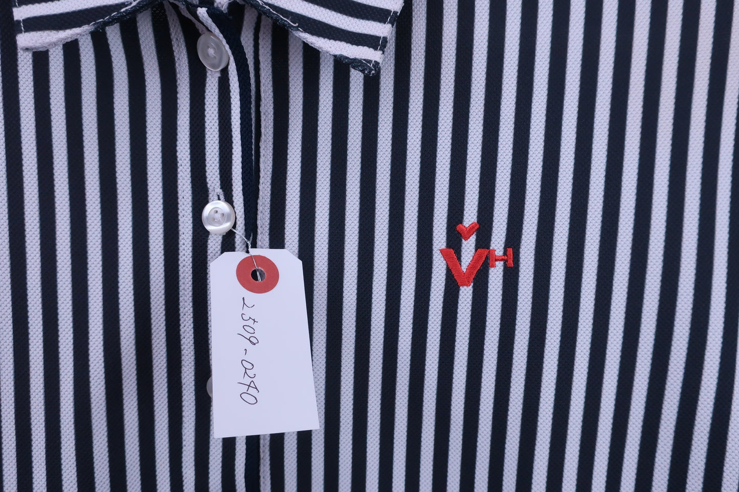 VIVA HEART(ビバハート) ポロシャツ 白黒ストライプ レディース 42 A