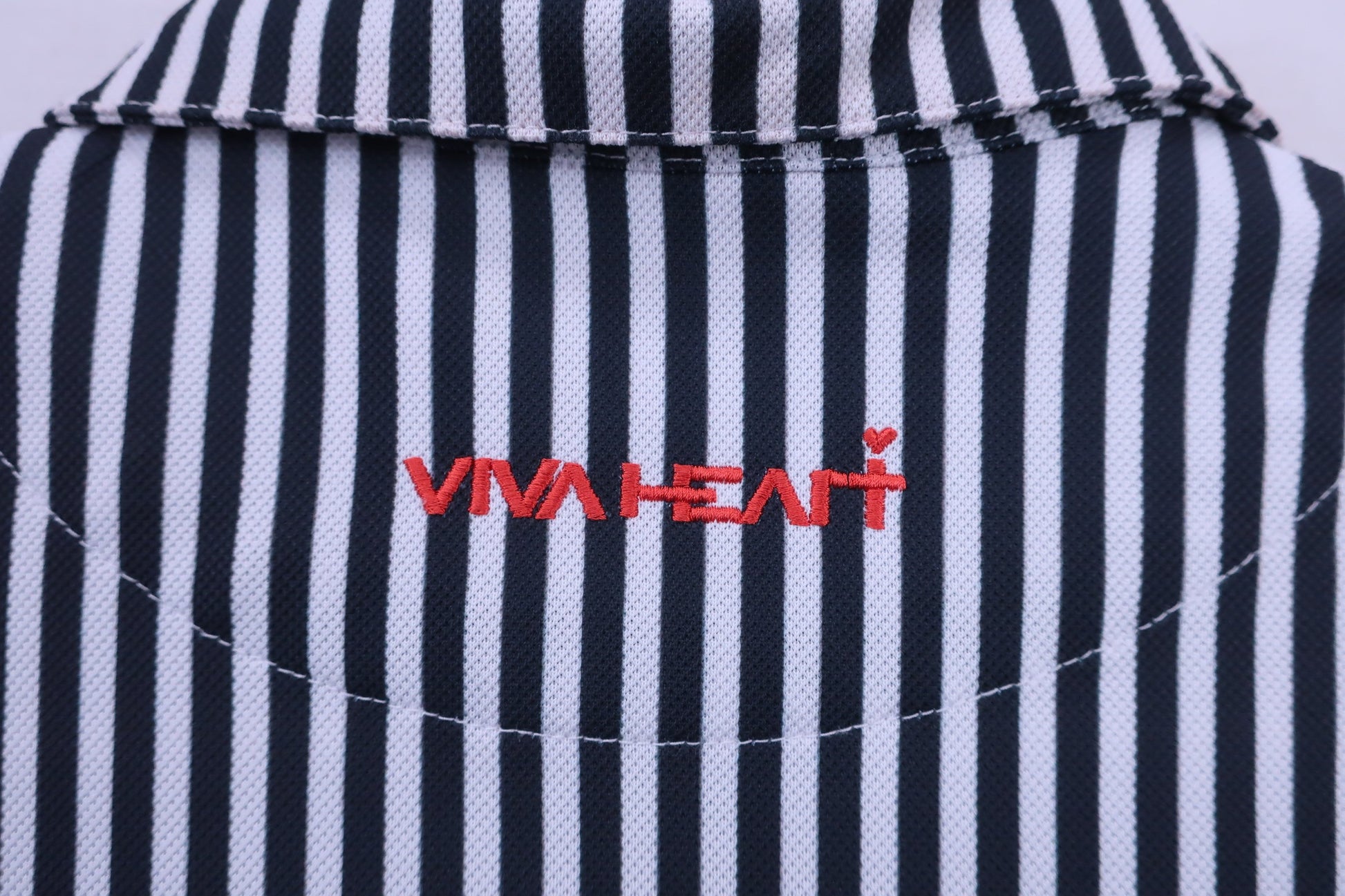 VIVA HEART(ビバハート) ポロシャツ 白黒ストライプ レディース 42 A