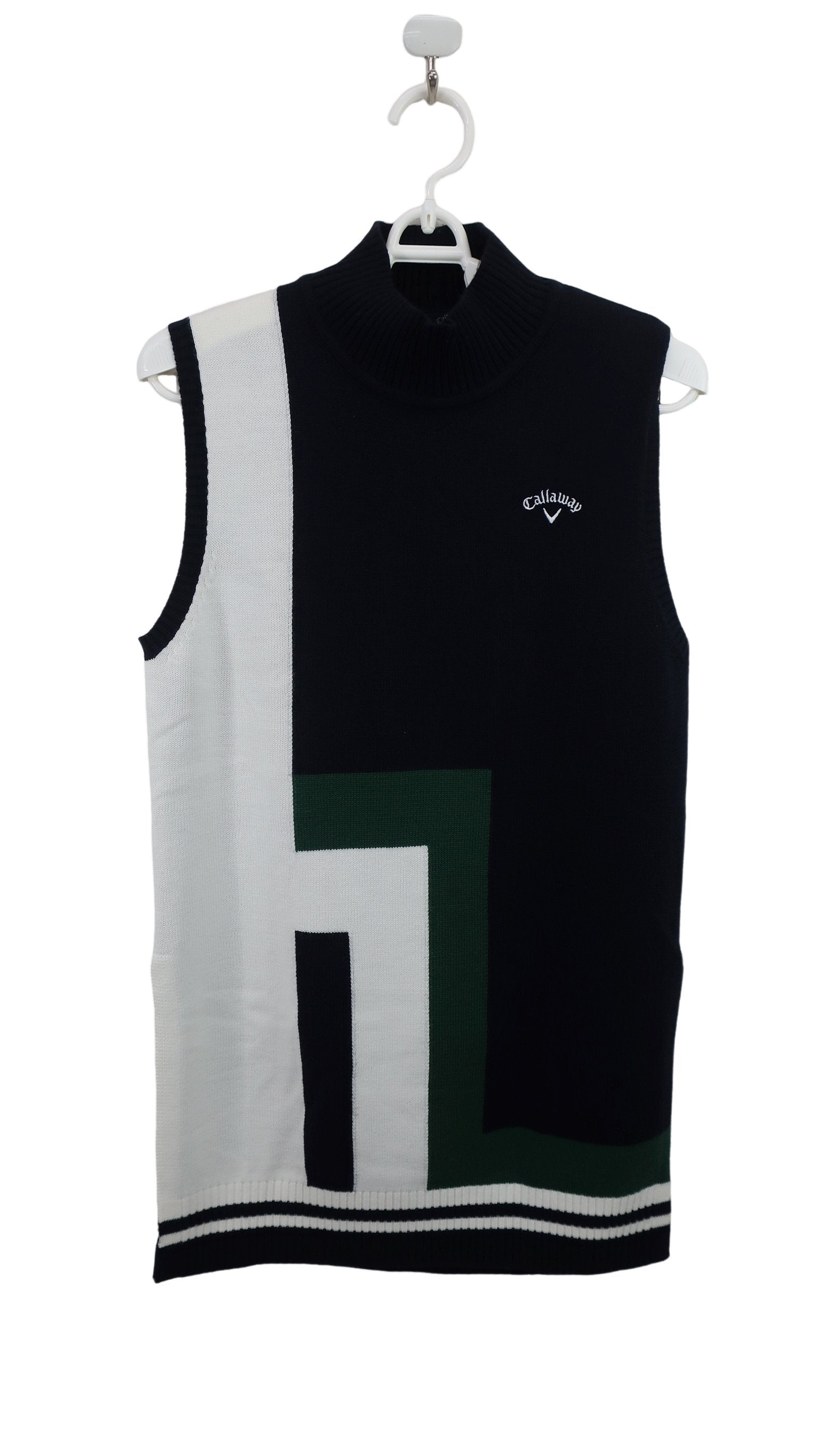 Callaway(キャロウェイ) ノースリーブニットワンピース 黒白 レディース M C22219202 A