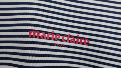 marie claire sport(マリ・クレール・スポーツ) アンダーシャツ 白ネイビーボーダー レディース LL A