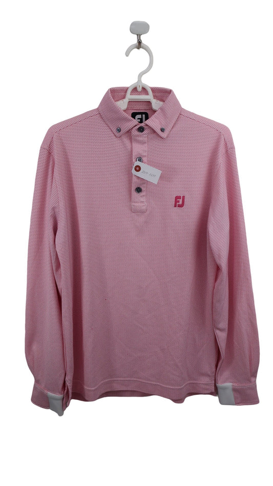 FOOTJOY(フットジョイ) 長袖ポロシャツ ピンク総柄 メンズ M B
